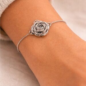 Silver Rose Chain Bracelet